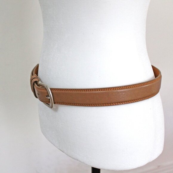Tan Split Leather Belt, Size 34 - Picture 4 of 5